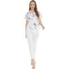 imageMatchable Family Hawaiian Luau Men Women Girl Boy Clothes in Classic Map Flamingo WhiteWomen Shirt