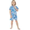 imageMatchable Family Hawaiian Luau Men Women Girl Boy Clothes in Classic Vintage Hibiscus BlueBoy Short Sleeve