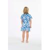 imageMatchable Family Hawaiian Luau Men Women Girl Boy Clothes in Classic Vintage Hibiscus BlueBoy Short Sleeve