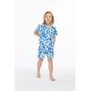 imageMatchable Family Hawaiian Luau Men Women Girl Boy Clothes in Classic Vintage Hibiscus BlueBoy Short Sleeve