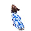 imageMatchable Family Hawaiian Luau Men Women Girl Boy Clothes in Classic Vintage Hibiscus BlueDog Shirt