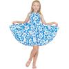 imageMatchable Family Hawaiian Luau Men Women Girl Boy Clothes in Classic Vintage Hibiscus BlueGirl Fit and Flare