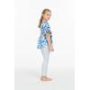 imageMatchable Family Hawaiian Luau Men Women Girl Boy Clothes in Classic Vintage Hibiscus BlueGirl Poncho Top