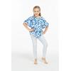 imageMatchable Family Hawaiian Luau Men Women Girl Boy Clothes in Classic Vintage Hibiscus BlueGirl Poncho Top