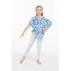imageMatchable Family Hawaiian Luau Men Women Girl Boy Clothes in Classic Vintage Hibiscus BlueGirl Poncho Top