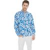 imageMatchable Family Hawaiian Luau Men Women Girl Boy Clothes in Classic Vintage Hibiscus BlueMen Long Sleeve