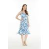 imageMatchable Family Hawaiian Luau Men Women Girl Boy Clothes in Classic Vintage Hibiscus BlueWomen Mermaid Ruffle