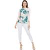 imageMatchable Family Hawaiian Luau Men Women Girl Boy Clothes in Mint ForestWomen 34 Sleeve Crew Neck Shirt