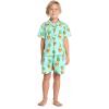 imageMatchable Family Hawaiian Luau Men Women Girl Boy Clothes in Pineapple Skull TurquoiseBoy Short Sleeve