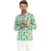 imageMatchable Family Hawaiian Luau Men Women Girl Boy Clothes in Pineapple Skull TurquoiseMen Long Sleeve