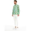 imageMatchable Family Hawaiian Luau Men Women Girl Boy Clothes in Pineapple Skull TurquoiseMen Long Sleeve