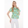 imageMatchable Family Hawaiian Luau Men Women Girl Boy Clothes in Pineapple Skull TurquoiseWomen Aloha Shirt