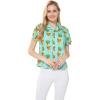 imageMatchable Family Hawaiian Luau Men Women Girl Boy Clothes in Pineapple Skull TurquoiseWomen Aloha Shirt