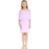 imageMatchable Family Hawaiian Wedding Beach Solid Color Men Women Girl Boy Clothes in Lavender PastelGirl Offshoulder Ruffle
