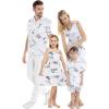 imageMatchable Family Hawaiian Luau Men Women Girl Boy Clothes in Classic Map Flamingo WhiteGirl Fit and Flare