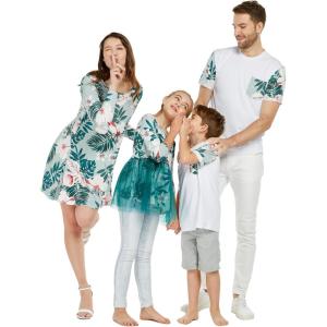 imageMatchable Family Hawaiian Luau Men Women Girl Boy Clothes in Mint ForestMen Short Sleeve