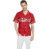 imageMatchable Family Hawaiian Luau Men Women Girl Boy Clothes in Christmas Santa in Hawaii Red CrossMen Short Sleeve