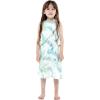 imageMatchable Family Hawaiian Luau Men Women Girl Boy Clothes in Orchid Breeze WhiteGirl Round Neck Ruffle