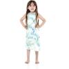 imageMatchable Family Hawaiian Luau Men Women Girl Boy Clothes in Orchid Breeze WhiteGirl Round Neck Ruffle