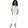 imageMatchable Family Hawaiian Luau Men Women Girl Boy Clothes in Orchid Breeze WhiteWomen Offshoulder Ruffle Top