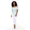 imageMatchable Family Hawaiian Luau Men Women Girl Boy Clothes in Orchid Breeze WhiteWomen Offshoulder Ruffle Top