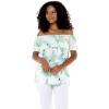 imageMatchable Family Hawaiian Luau Men Women Girl Boy Clothes in Orchid Breeze WhiteWomen Offshoulder Ruffle Top