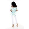 imageMatchable Family Hawaiian Luau Men Women Girl Boy Clothes in Orchid Breeze WhiteWomen Offshoulder Ruffle Top