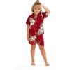 imageMatchable Family Hawaiian Luau Men Women Girl Boy Clothes in Pineapple Garden BurgundyBoy Short Sleeve