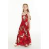 imageMatchable Family Hawaiian Luau Men Women Girl Boy Clothes in Pineapple Garden BurgundyGirl Maxi Tiered