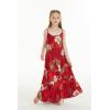 imageMatchable Family Hawaiian Luau Men Women Girl Boy Clothes in Pineapple Garden BurgundyGirl Maxi Tiered