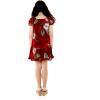 imageMatchable Family Hawaiian Luau Men Women Girl Boy Clothes in Pineapple Garden BurgundyGirl Simple Muumuu Ruffle