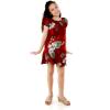 imageMatchable Family Hawaiian Luau Men Women Girl Boy Clothes in Pineapple Garden BurgundyGirl Simple Muumuu Ruffle