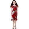 imageMatchable Family Hawaiian Luau Men Women Girl Boy Clothes in Pineapple Garden BurgundyGirl Wrap