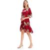 imageMatchable Family Hawaiian Luau Men Women Girl Boy Clothes in Pineapple Garden BurgundyWomen 34 Sleeve
