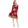 imageMatchable Family Hawaiian Luau Men Women Girl Boy Clothes in Pineapple Garden BurgundyWomen 34 Sleeve