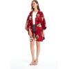 imageMatchable Family Hawaiian Luau Men Women Girl Boy Clothes in Pineapple Garden BurgundyWomen Kimono Cardigan