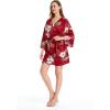 imageMatchable Family Hawaiian Luau Men Women Girl Boy Clothes in Pineapple Garden BurgundyWomen Kimono Cardigan