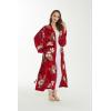 imageMatchable Family Hawaiian Luau Men Women Girl Boy Clothes in Pineapple Garden BurgundyWomen Maxi Kimono Cardigan