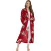 imageMatchable Family Hawaiian Luau Men Women Girl Boy Clothes in Pineapple Garden BurgundyWomen Maxi Kimono Cardigan