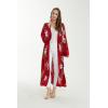 imageMatchable Family Hawaiian Luau Men Women Girl Boy Clothes in Pineapple Garden BurgundyWomen Maxi Kimono Cardigan