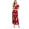 imageMatchable Family Hawaiian Luau Men Women Girl Boy Clothes in Pineapple Garden BurgundyWomen Maxi Rahee