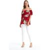 imageMatchable Family Hawaiian Luau Men Women Girl Boy Clothes in Pineapple Garden BurgundyWomen Offshoulder Ruffle Top
