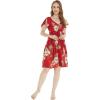 imageMatchable Family Hawaiian Luau Men Women Girl Boy Clothes in Pineapple Garden BurgundyWomen Short Rahee