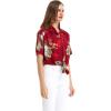 imageMatchable Family Hawaiian Luau Men Women Girl Boy Clothes in Pineapple Garden BurgundyWomen Tie Front Shirt