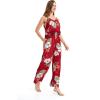 imageMatchable Family Hawaiian Luau Men Women Girl Boy Clothes in Pineapple Garden BurgundyWomen V Neck Jumpsuit