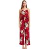 imageMatchable Family Hawaiian Luau Men Women Girl Boy Clothes in Pineapple Garden BurgundyWomen V Neck Jumpsuit