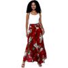 imageMatchable Family Hawaiian Luau Men Women Girl Boy Clothes in Pineapple Garden BurgundyWomen Wide Leg Pants