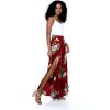 imageMatchable Family Hawaiian Luau Men Women Girl Boy Clothes in Pineapple Garden BurgundyWomen Wide Leg Pants