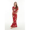 imageMatchable Family Hawaiian Luau Men Women Girl Boy Clothes in Pineapple Garden BurgundyWomen Wide Legged With Pockets Jumpsuit