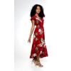 imageMatchable Family Hawaiian Luau Men Women Girl Boy Clothes in Pineapple Garden BurgundyWomen Wrap Ruffle